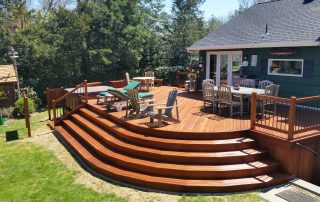 wooden deck with sun shining