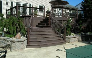 dark wood steps for a deck