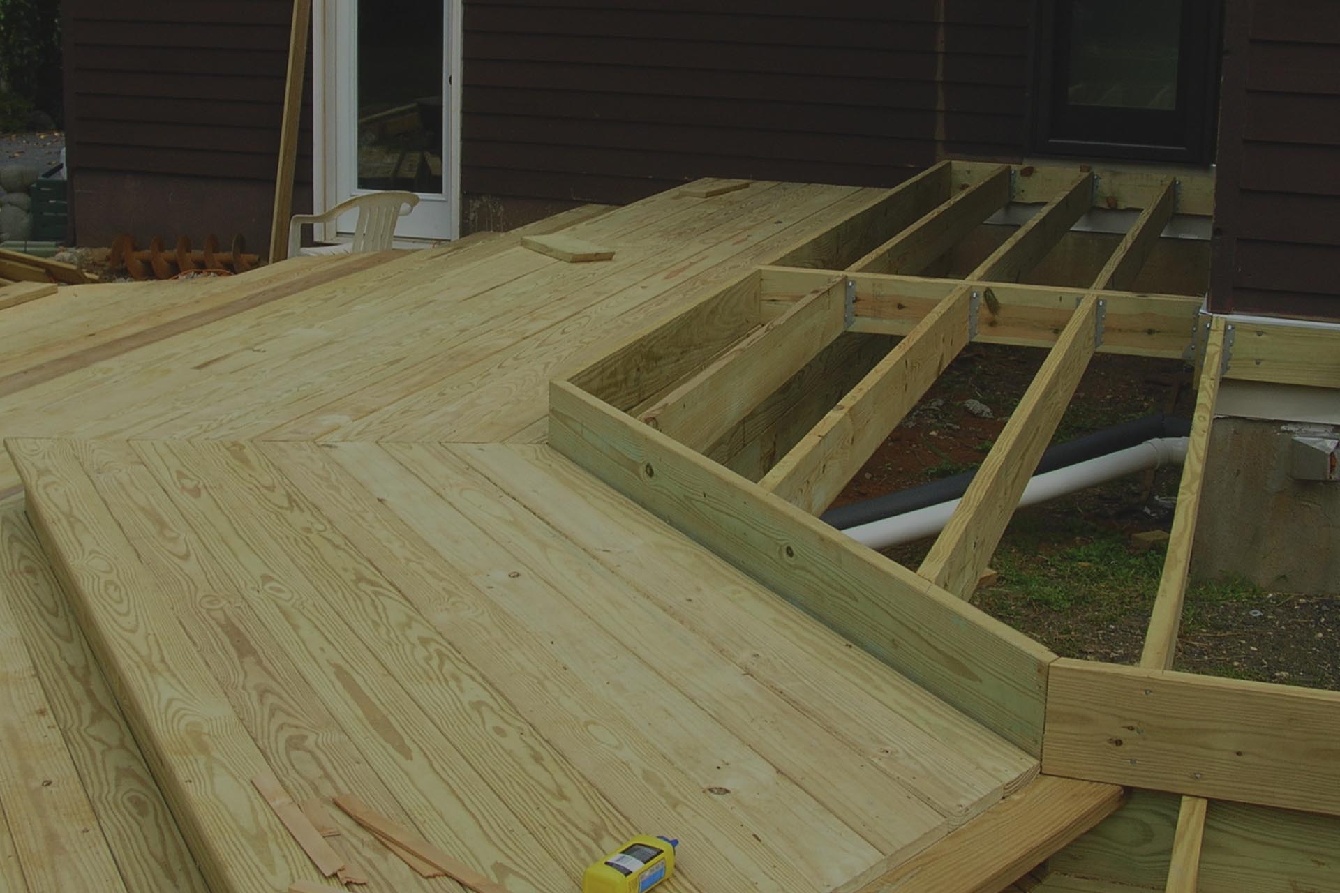 process of deck being built
