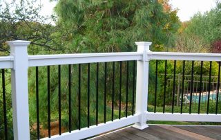 white railing for a deck