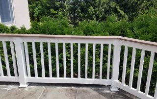 white deck railing